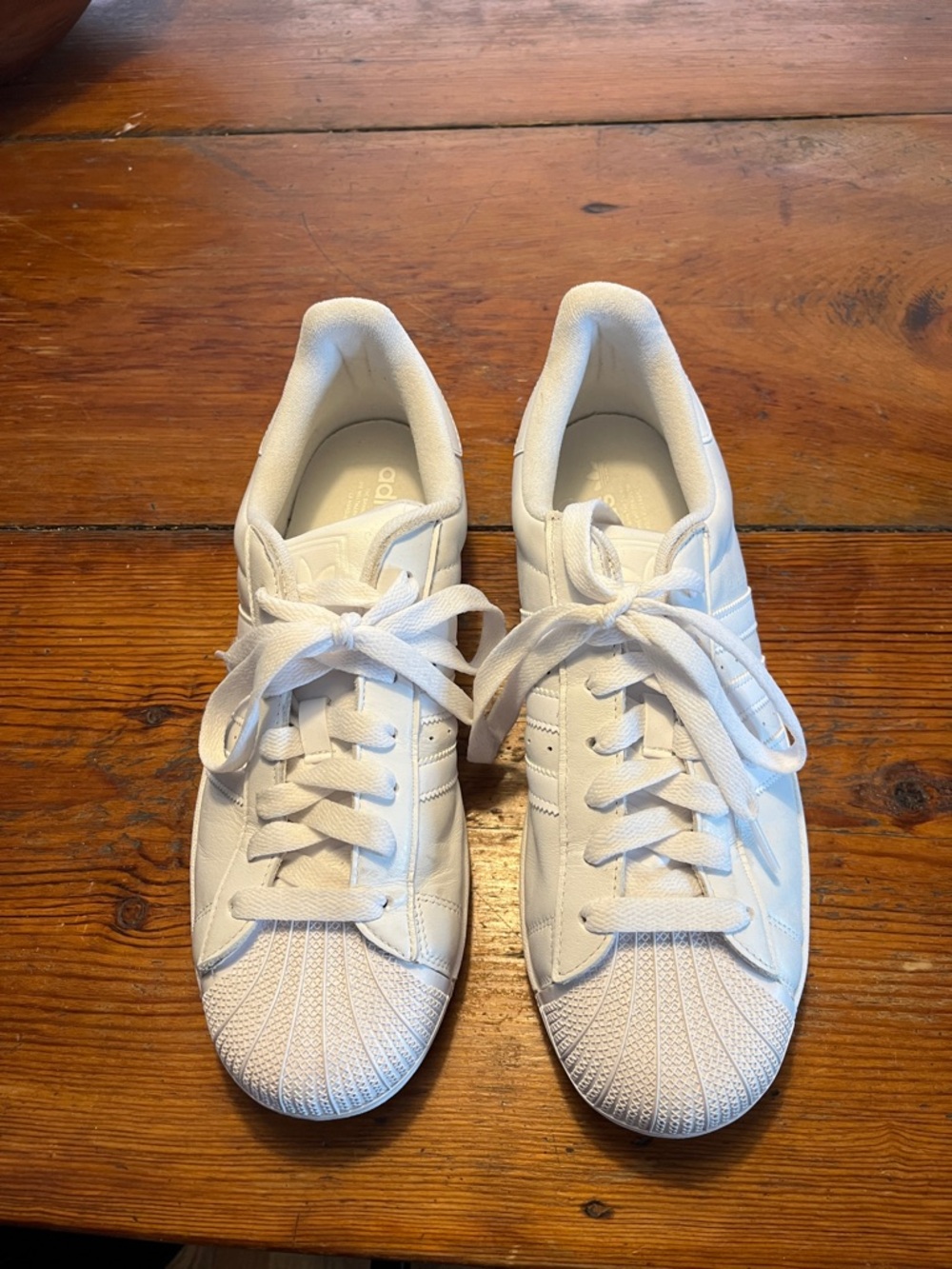 adidas White Classic Shell-Toe Trainers